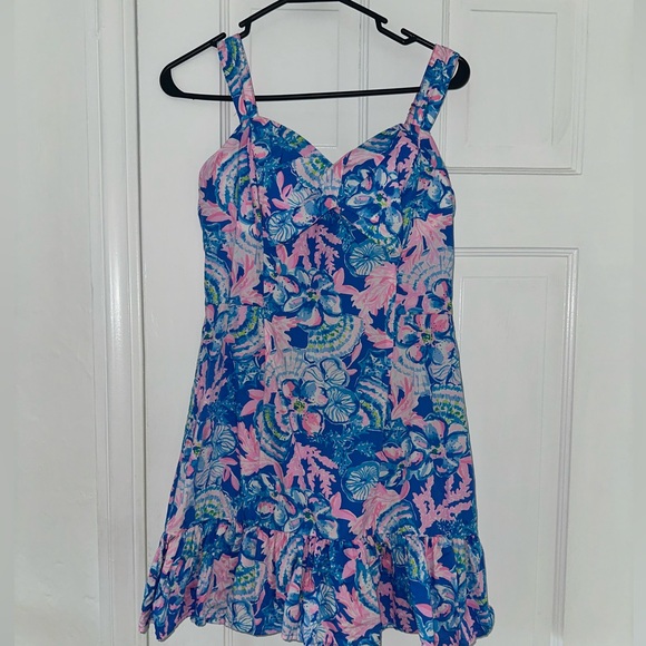 Lilly Pulitzer Blue and Pink Romper - Picture 2 of 3